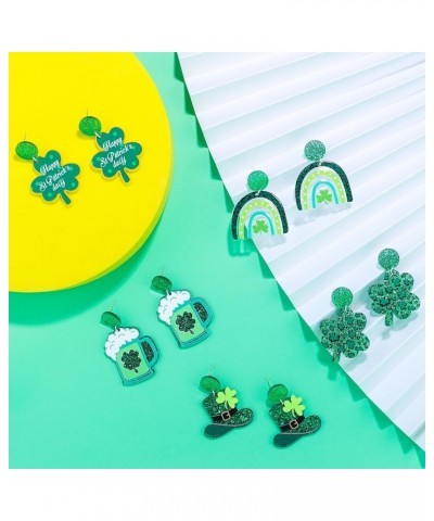 St Patrick's Day Earrings Green Acrylic Clover Earrings for Women Girls Cute St Patrick's Day Accessories ST.P-A $6.23 Earrings