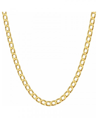 Diamond Cut Edge Curb Link Chain Necklace 24k Real Gold Plated 24 inches 3mm Gold $31.56 Necklaces