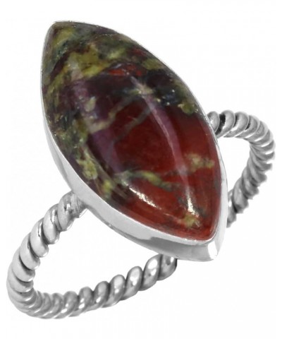 925 Sterling Silver Handmade Ring for Women 8x16 Marquoise Gemstone Fashion Jewelry for Gift (99138_R) Dragon Blood Jasper $2...