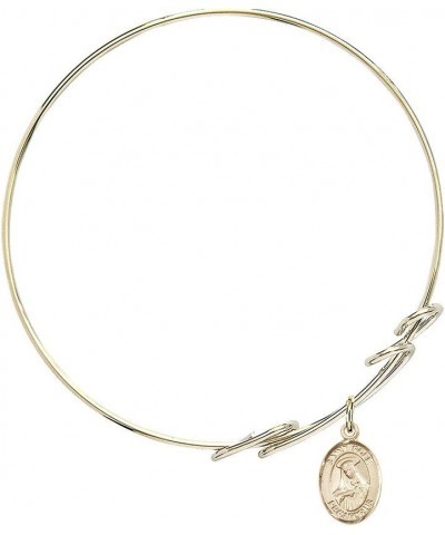 Round Double Loop Bangle Bracelet w/St. Rose of Lima in Gold-Filled 7.5 Inches $48.47 Bracelets