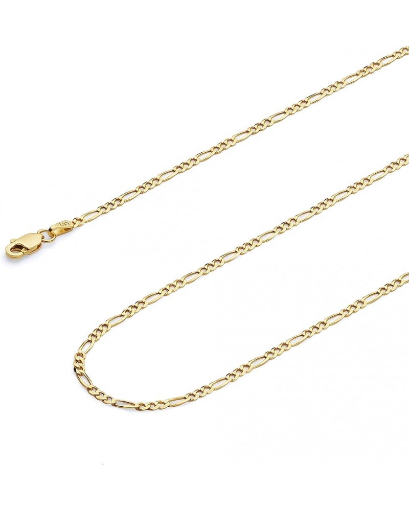 14K Solid Gold Light Figaro Chains (Select Options) 24 Inches Yellow Gold $253.75 Necklaces