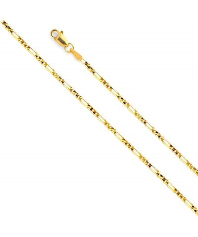 14K Solid Gold Light Figaro Chains (Select Options) 24 Inches Yellow Gold $253.75 Necklaces