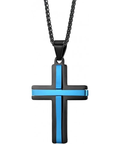 Cross Necklace 316L Stainless Steel Titanium Steel Cross Crucifix Pendant Religious Jewelry for Men and Women with 24 Inch Pe...