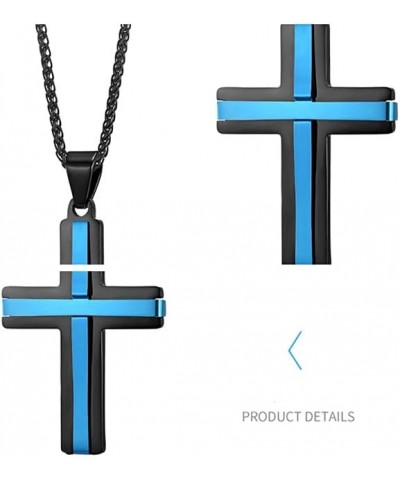 Cross Necklace 316L Stainless Steel Titanium Steel Cross Crucifix Pendant Religious Jewelry for Men and Women with 24 Inch Pe...