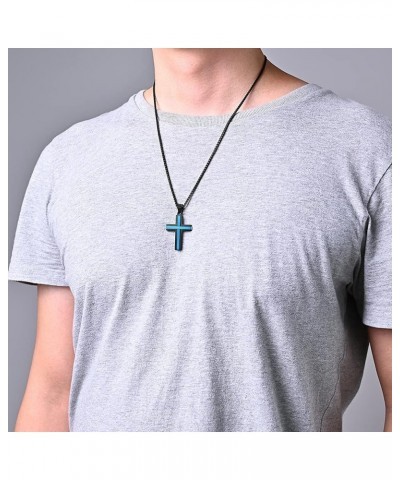 Cross Necklace 316L Stainless Steel Titanium Steel Cross Crucifix Pendant Religious Jewelry for Men and Women with 24 Inch Pe...