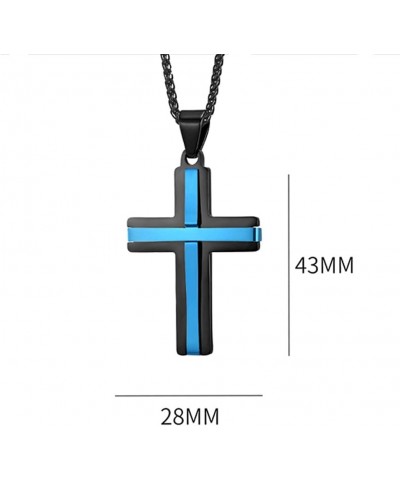 Cross Necklace 316L Stainless Steel Titanium Steel Cross Crucifix Pendant Religious Jewelry for Men and Women with 24 Inch Pe...