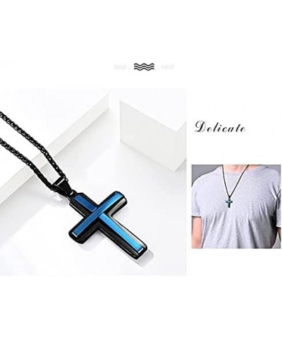 Cross Necklace 316L Stainless Steel Titanium Steel Cross Crucifix Pendant Religious Jewelry for Men and Women with 24 Inch Pe...