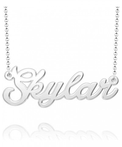 Sterling Silver Pendant Customized Plate Personalized Name Necklace Gift for Women Couple Skylar Silver $10.49 Necklaces