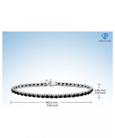 Diamond Tennis Bracelets for Women – 8 Carat Black Diamond Sterling Silver Bracelet – Hypoallergenic Diamond Tennis Bracelet ...