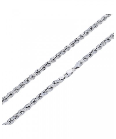 14k White Gold 4mm Rope Chain Diamond Cut Necklace, Mens Womens Jewelry 16" 18" 20" 22" 24" 26" 28" 30 22 $209.40 Necklaces