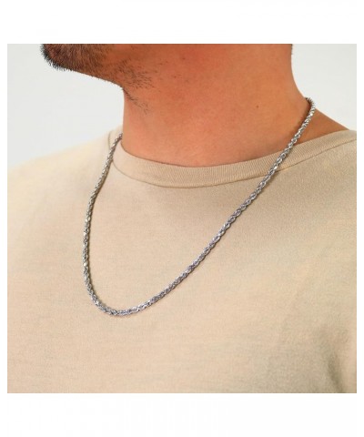 14k White Gold 4mm Rope Chain Diamond Cut Necklace, Mens Womens Jewelry 16" 18" 20" 22" 24" 26" 28" 30 22 $209.40 Necklaces