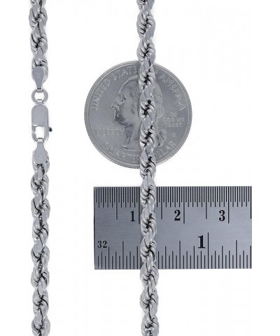 14k White Gold 4mm Rope Chain Diamond Cut Necklace, Mens Womens Jewelry 16" 18" 20" 22" 24" 26" 28" 30 22 $209.40 Necklaces