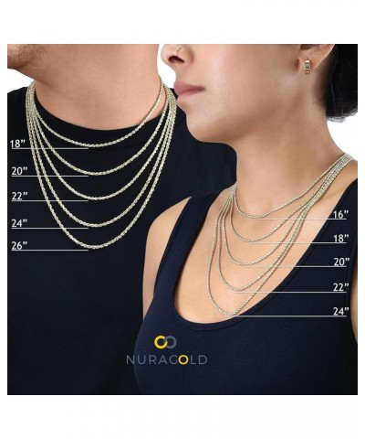 14k White Gold 4mm Rope Chain Diamond Cut Necklace, Mens Womens Jewelry 16" 18" 20" 22" 24" 26" 28" 30 22 $209.40 Necklaces