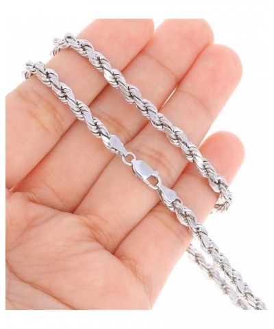 14k White Gold 4mm Rope Chain Diamond Cut Necklace, Mens Womens Jewelry 16" 18" 20" 22" 24" 26" 28" 30 22 $209.40 Necklaces