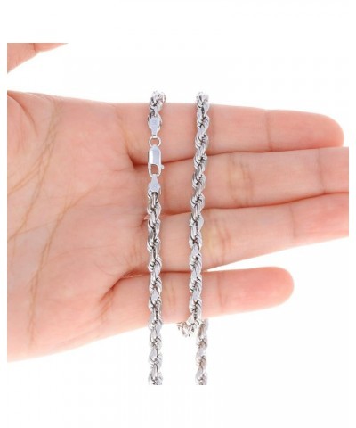 14k White Gold 4mm Rope Chain Diamond Cut Necklace, Mens Womens Jewelry 16" 18" 20" 22" 24" 26" 28" 30 22 $209.40 Necklaces