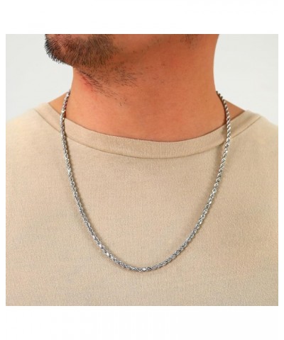 14k White Gold 4mm Rope Chain Diamond Cut Necklace, Mens Womens Jewelry 16" 18" 20" 22" 24" 26" 28" 30 22 $209.40 Necklaces