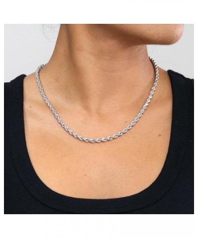 14k White Gold 4mm Rope Chain Diamond Cut Necklace, Mens Womens Jewelry 16" 18" 20" 22" 24" 26" 28" 30 22 $209.40 Necklaces