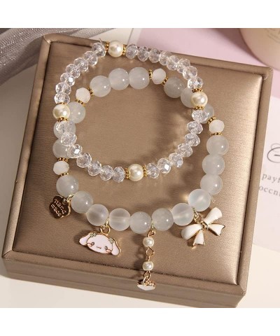 Kawaii Bracelets Set for Girls Women Cute Cartoon Elastic Beaded Bracelets Kawaii Crystal Beads Anime Relationship Matching B...