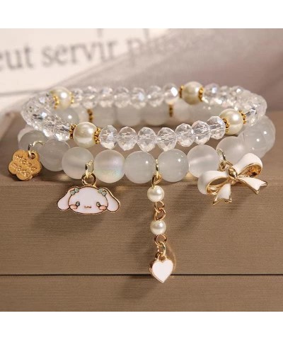 Kawaii Bracelets Set for Girls Women Cute Cartoon Elastic Beaded Bracelets Kawaii Crystal Beads Anime Relationship Matching B...