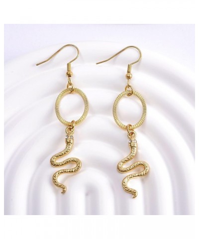 Snake Earring Dainty Alloy Earrings Gold Dangle Earrings Simple Boho Cute Jewelry Gifts for Women Snake Earrings-B $6.75 Earr...