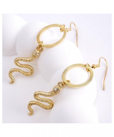 Snake Earring Dainty Alloy Earrings Gold Dangle Earrings Simple Boho Cute Jewelry Gifts for Women Snake Earrings-B $6.75 Earr...