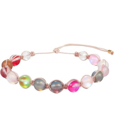 Moon-Stone Beaded Bracelets Colorful Hand Woven Strands Bracelets Beach Bangles Jewelry Color 23Q $13.75 Bracelets