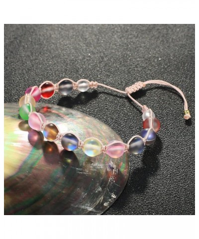 Moon-Stone Beaded Bracelets Colorful Hand Woven Strands Bracelets Beach Bangles Jewelry Color 23Q $13.75 Bracelets