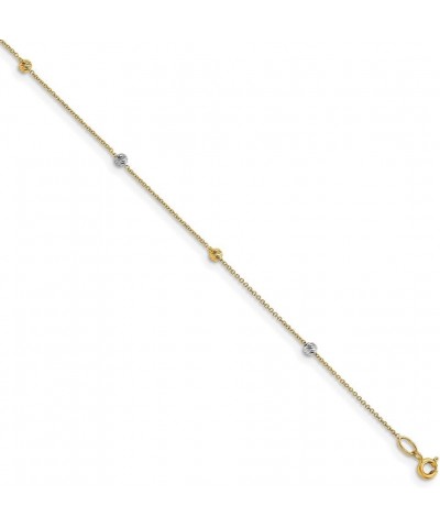 14k Gold Two-Tone Polished Diamond Cut Anklet for Women $145.98 Anklets