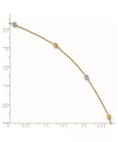 14k Gold Two-Tone Polished Diamond Cut Anklet for Women $145.98 Anklets