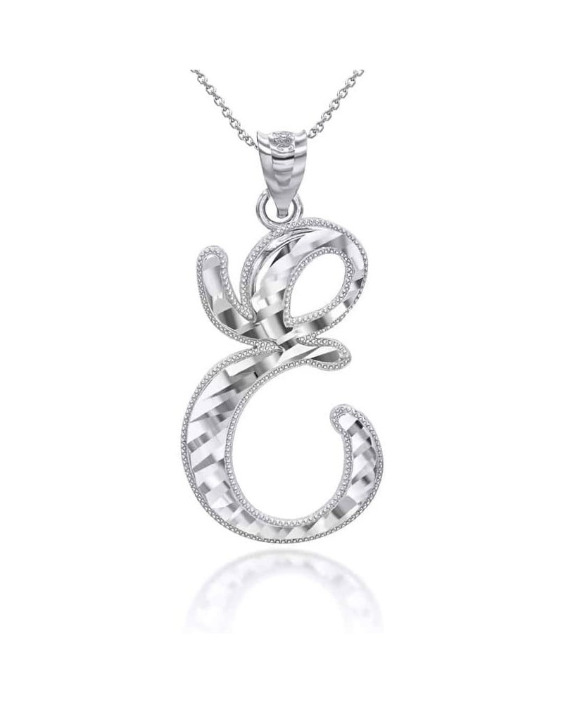 Exquisite .925 Sterling Silver Fine Dangling Cursive Initial A-Z Charm Pendant Necklace - Choice of Initial Letter & Chain Le...