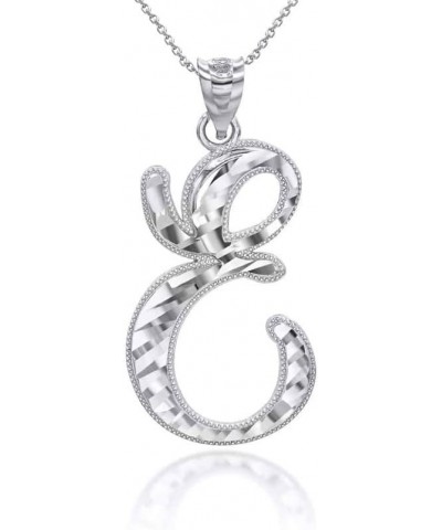 Exquisite .925 Sterling Silver Fine Dangling Cursive Initial A-Z Charm Pendant Necklace - Choice of Initial Letter & Chain Le...