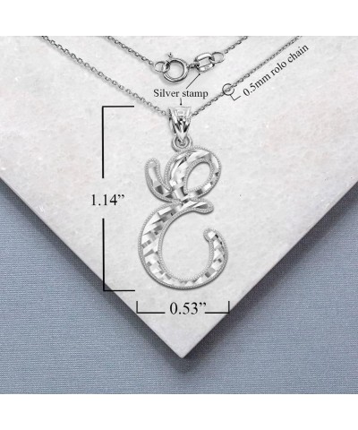 Exquisite .925 Sterling Silver Fine Dangling Cursive Initial A-Z Charm Pendant Necklace - Choice of Initial Letter & Chain Le...