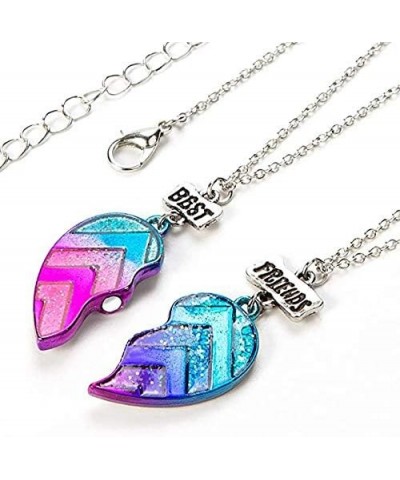 4 Pcs/Set BFF Necklaces and Bracelets Best Friends Half Heart Pendant Chain Necklaces Half Heart Friendship Jewelry Set 2 Fri...