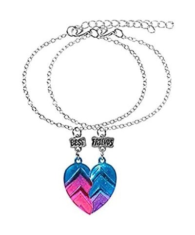 4 Pcs/Set BFF Necklaces and Bracelets Best Friends Half Heart Pendant Chain Necklaces Half Heart Friendship Jewelry Set 2 Fri...