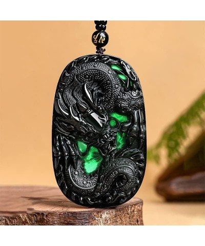 Real Black Jade Dragon Necklace, Natural Grade A Jade Pendant, Lucky Jade Necklace, Delicate Jade Jewelry Gift style four $12...