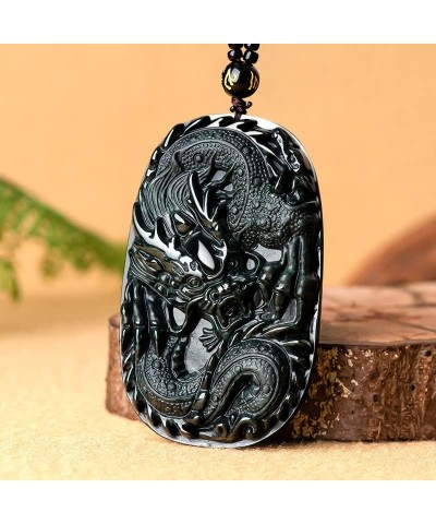 Real Black Jade Dragon Necklace, Natural Grade A Jade Pendant, Lucky Jade Necklace, Delicate Jade Jewelry Gift style four $12...