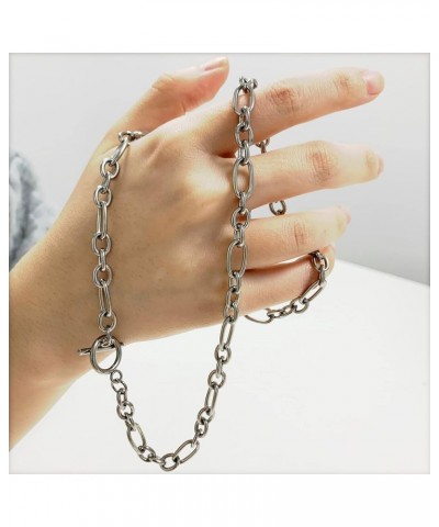 Stainless Steel Chain Necklace for Men Women,Figaro Link Paperclip Chain with OT Clasp,Italian Cable Chain Necklace 18/21 Inc...