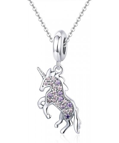 Animals Charm 925 Sterling Silver PET Charm Beads fit Pandora Charms Bracelet & Necklace Light purple shiny unicorn $10.00 Br...