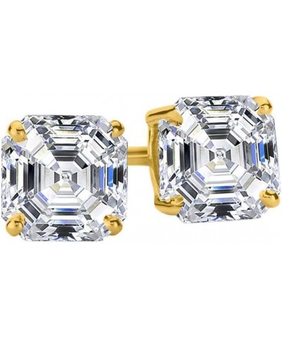 1-5 IGI Certified LAB-GROWN Asscher Cut Diamond Earrings 4 Prong Screw Back Value Collection (I-J Color, SI1-SI2 Clarity) Yel...