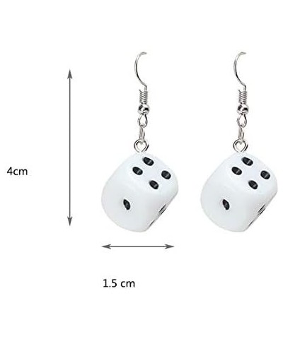 3 Pairs 3D Dice Dangle Earrings Funny Punk Cubic Dice rop Earrings Night Club Party Jewelry A $8.11 Earrings