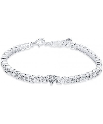 Slider Charm Cubic Zirconia Bracelet in 925 Sterling Silver, Mother's Day Bracelets… Clear Gemstone Bracelet $6.03 Bracelets