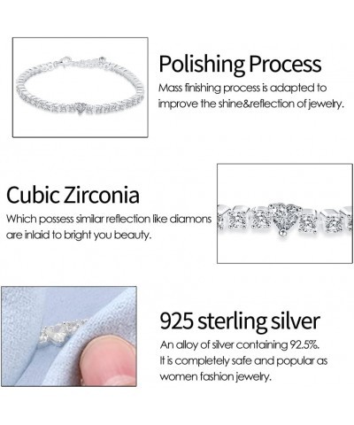 Slider Charm Cubic Zirconia Bracelet in 925 Sterling Silver, Mother's Day Bracelets… Clear Gemstone Bracelet $6.03 Bracelets