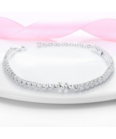 Slider Charm Cubic Zirconia Bracelet in 925 Sterling Silver, Mother's Day Bracelets… Clear Gemstone Bracelet $6.03 Bracelets