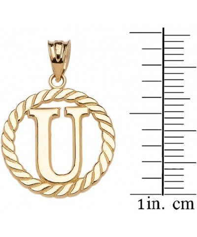 10k Yellow Gold Roped Circle "A-Z" Initial Pendant Necklace 18.0 Inches U $76.99 Necklaces