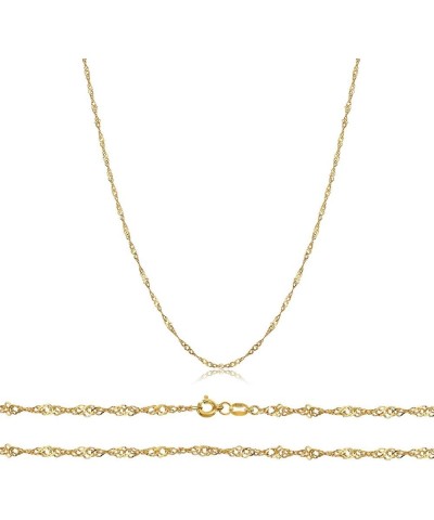 Solid 10K Yellow Gold 1MM,1.5MM,1.7MM Sturdy Singapore Chain - 16"-30 20.0 Inches 1MM $41.38 Necklaces