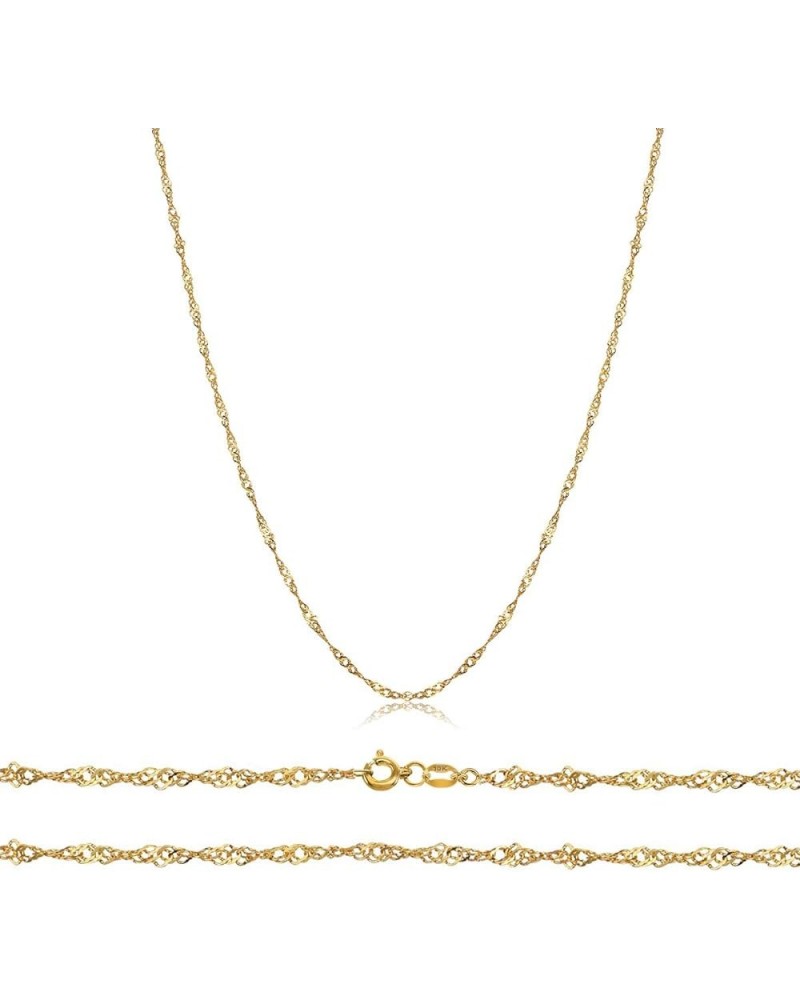 Solid 10K Yellow Gold 1MM,1.5MM,1.7MM Sturdy Singapore Chain - 16"-30 20.0 Inches 1MM $41.38 Necklaces