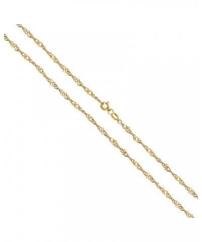 Solid 10K Yellow Gold 1MM,1.5MM,1.7MM Sturdy Singapore Chain - 16"-30 20.0 Inches 1MM $41.38 Necklaces