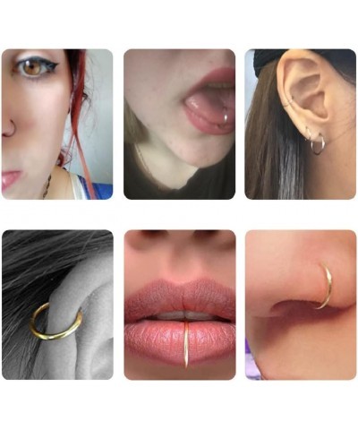 4Pairs 18g Surgical Stainless Steel Sleeper Cartilage Daith Tiny Small Hoop Earrings Mini Septum Hinged Clicker Nose Ring for...