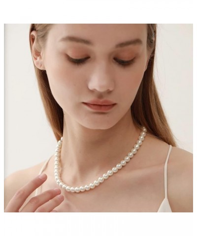 Pearl Necklace for Women Hypoallergenic Durable Pearl Jewelry Gift for Women Girls Style 4 $8.99 Necklaces