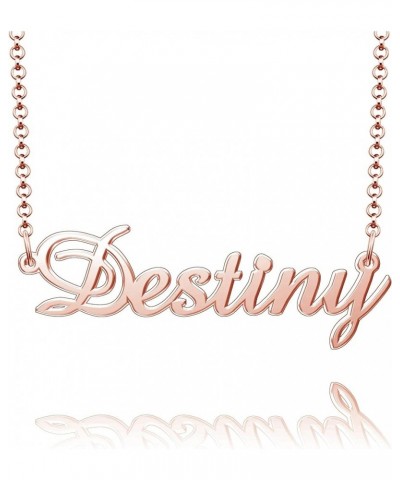 Sterling Silver Pendant Customized Plate Personalized Name Necklace Gift for Women Couple Destiny Rose Gold $14.15 Necklaces